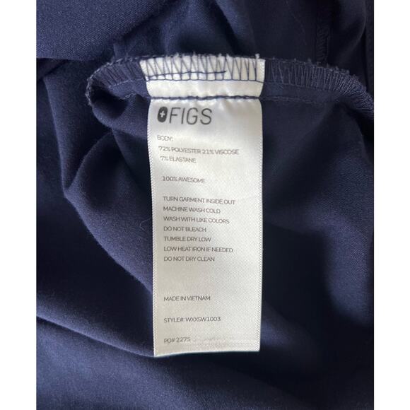 FIGS Technical Collection Scrub Top Dark Blue Mandarin Collar Size XXS - Picture 5 of 7